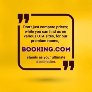 a sign that says dont just compare prices while you can find us on various o at Hotel AMBIKA PALACE PURI in Puri