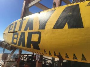 a yellow airplane with the word balawi on it at Scottscondo in La Choya