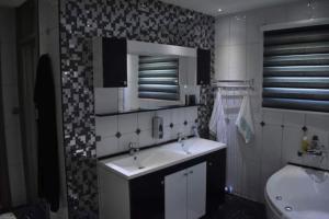 BusovačaにあるPrirodna Oaza Vila blizu Vlasica i Sarajevaの洗面台とトイレ付きのバスルーム