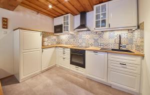 Kuchyň nebo kuchyňský kout v ubytování Chalet Apartments Ferius inklusive Jokercard im Sommer