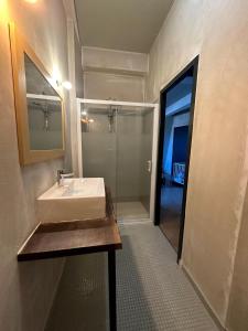 Ett badrum på Mulhouse City Loft
