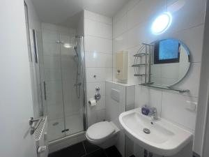 Ένα μπάνιο στο Charmante 3-Zimmer-Wohnung Zentral in Wiesbaden