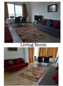 Χώρος καθιστικού στο Sea view 2beds in amwaj