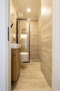 a bathroom with a shower and a sink and a tub at Hagia sophia studios in Istanbul