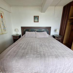 a bedroom with a large bed with two night stands at Max & Mar Pichilemu in Pichilemu