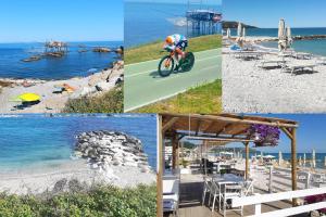 a collage of photos of a beach and a man riding a bike at DiBa House 46 in San Vito Chietino