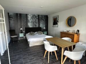 Postel nebo postele na pokoji v ubytování Hôtel les Grands Chênes
