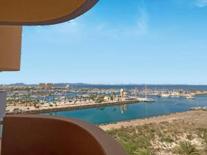 a view of a harbor with boats in the water at Spanish Connection - Los Miradores del Puerto in La Manga del Mar Menor