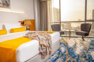 Ein Sitzbereich in der Unterkunft Golden Sands Boutique Hotel-Dubai Creek