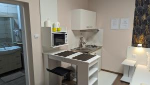 Kuchyň nebo kuchyňský kout v ubytování Apartmani Tomić