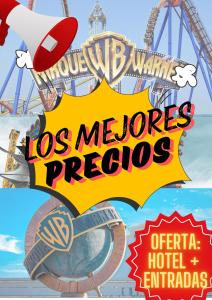 een poster voor de Mexicaanse ritten in een attractiepark bij El Volante in Ciempozuelos