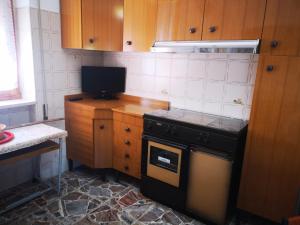 Il comprend une cuisine équipée d'une cuisinière et d'une télévision. dans l'établissement vacanze al Mare appartamento in villa, à Torino di Sangro