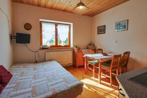 Televízia a/alebo spoločenská miestnosť v ubytovaní Apartmány Anička ubytovanie region Liptovský Mikuláš
