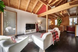 TV a/nebo společenská místnost v ubytování Chalet Lauterbrunnen