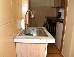 Kuchyň nebo kuchyňský kout v ubytování Makotel Apartmanház