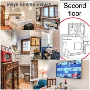 een collage van foto's van een slaapkamer en een kamer bij MAYA RHOME TRASTEVERE in Rome