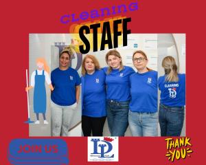 a poster of a group of women wearing blue tshirts at DesenzanoLoft Window of lake in Desenzano del Garda