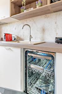 una lavastoviglie in cucina con lavandino di MARY DUKE apartment a Nikiti Altre 6 foto