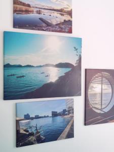 vier foto's van de oceaan en een strand bij Appartement 2 chambres Lille - proche du métro in Lille