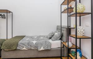 um quarto com uma cama e prateleiras em Cozy Apartment In Vir With Kitchen em Vir
