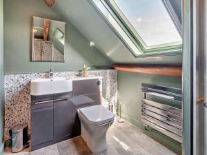 uma casa de banho com um WC e uma clarabóia em 6 Bed in Ventnor 94745 em Wroxall