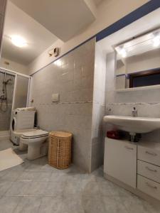 a bathroom with a toilet and a sink at Casa Relax in Bellano