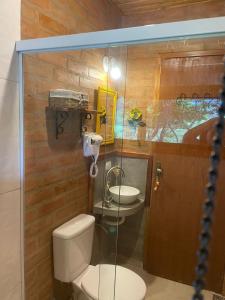 Koupelna v ubytování Cabanas Aconchego do Caboclo