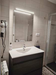 ログローニョにあるSerendipia Apartamentos 2のバスルーム(洗面台、鏡付)
