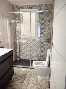 ログローニョにあるSerendipia Apartamentos 2のバスルーム(シャワー、トイレ付)