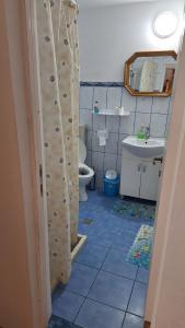 a bathroom with a toilet and a sink at Vila Zenyt in Piatra Fantanele +66 photos