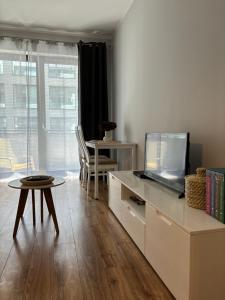 Televízia a/alebo spoločenská miestnosť v ubytovaní GARBARY Old Town LUX Apartment 106, self check-in 24h, free parking