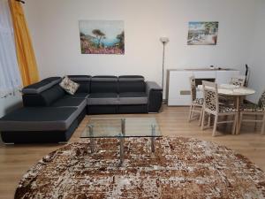 a living room with a couch and a table at TSG Apartaments in Valea lui Mihai