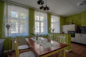 Kuchyň nebo kuchyňský kout v ubytování Ferienwohnung Am Stadtpark