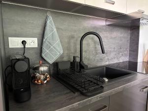 Kuchyň nebo kuchyňský kout v ubytování apartmán v Šamoríne