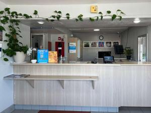 biuro z licznikiem z roślinami nad nim w obiekcie Motel 6-Odessa, TX w mieście Odessa