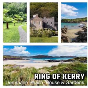a collage of pictures of a house and a beach at De Búrca Cottage KERRY in Brackhill