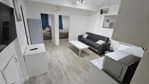 un soggiorno con divano e TV di Luxury 2 bedrooms flat Leytonstone a Londra
