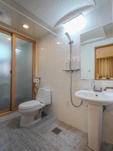 a bathroom with a toilet and a sink at Studio41 in Seoul