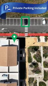 an overhead view of a street with a parking lot at MarzaGem - Marzamemi Casa Nuova Con Piscine in Marzamemi +80 photos