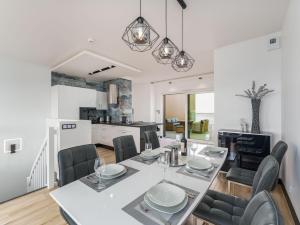 Dapur atau dapur kecil di Perlowa Przystan Leu King Apartments