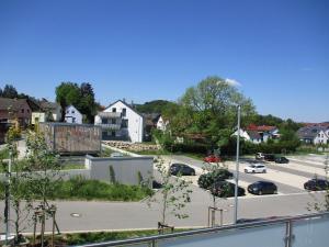 a view of a street with a parking lot at Parsberger Ferienwohnung 6 in Parsberg