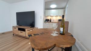 Kuchyň nebo kuchyňský kout v ubytování Ferienwohnung Gartenblick