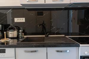 a kitchen with a sink and a counter top at SkyBlue Horizon Studio 2 in Tsilivi