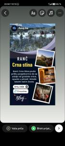 a collage of photos on a screen of a website at Ranč Crna stina in Livno
