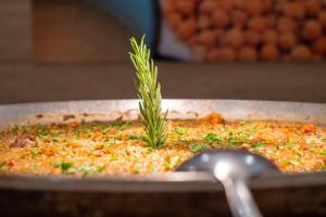 a plant growing out of a pan of food at Hotel Don Juan Tossa in Tossa de Mar