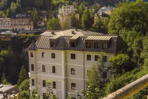 una casa con techo en la cima de una colina en Residenz Boutique Suites, en Bad Gastein