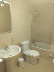 アルメリマルにあるLuxury apartment in central Almerimar with Free Secure Parkingのバスルーム(トイレ、洗面台、シャワー付)