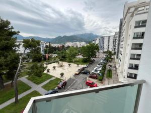a view of a city with cars parked on a street at Bar Luxury Apartment in Bar