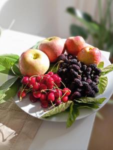 um prato de frutas e bagas numa mesa em B&B Badde Tale em Ossi