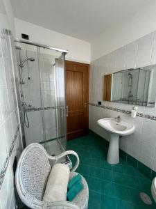 a bathroom with a shower and a sink at Tempio del Sole in Terni